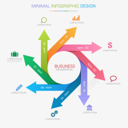 彩色箭头信息图表矢量图图标图标