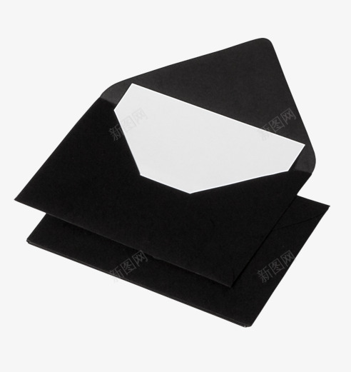 两个黑色信封png免抠素材_新图网 https://ixintu.com 两个 信 信封 白纸 黑色