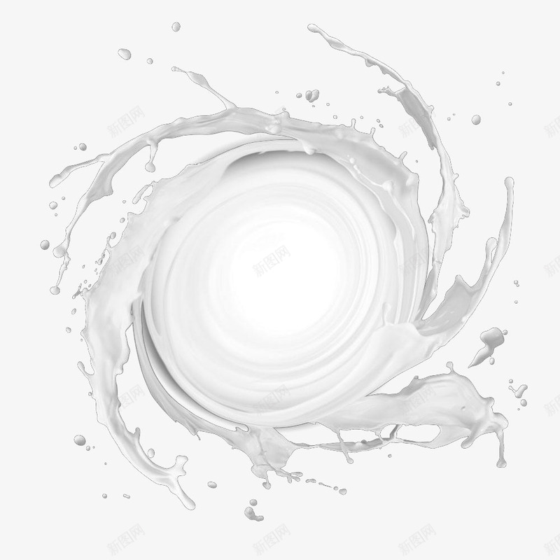 牛奶漩涡png免抠素材_新图网 https://ixintu.com 漂浮素材 漩涡 牛奶 白色