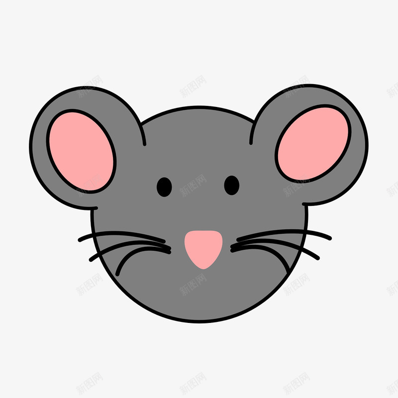 灰色老鼠头png免抠素材_新图网 https://ixintu.com 动物 卡通老鼠 手绘老鼠 矢量动物 老鼠 老鼠头
