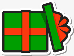 圣诞礼盒打开绿色打开的礼物盒高清图片