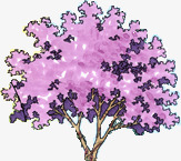 手绘紫色公园装饰大树png免抠素材_新图网 https://ixintu.com 公园 大树 紫色 装饰
