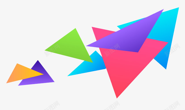 漂浮的彩纸png免抠素材_新图网 https://ixintu.com 三角形 几何 彩色纸张