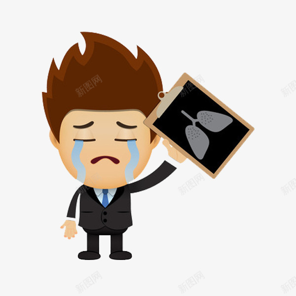 卡通哭啼的男人图png免抠素材_新图网 https://ixintu.com X光片 伤心的 卡通 哭啼的 商务 插图 男人 西装