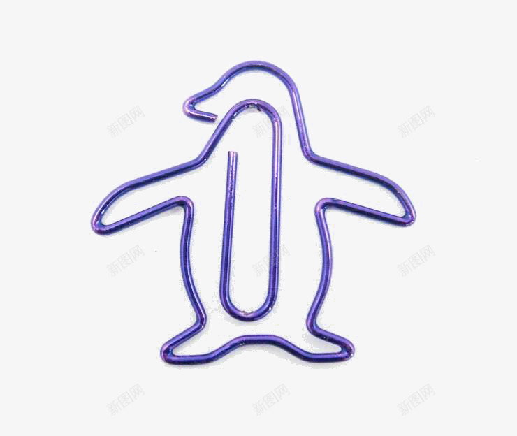 蓝色企鹅回形针png免抠素材_新图网 https://ixintu.com 企鹅 创意 回形针 蓝色