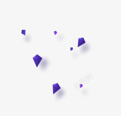 紫色手绘悬浮几何素材