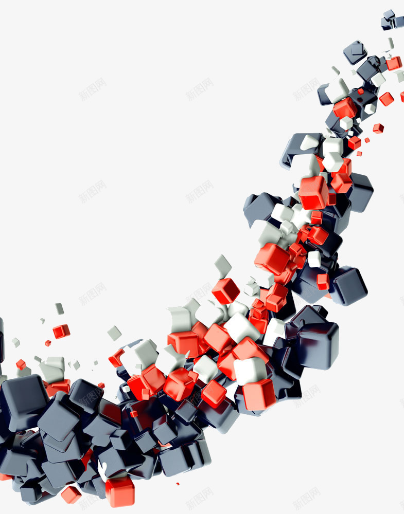 方块png免抠素材_新图网 https://ixintu.com 几何 图案 方块 漂浮 立体图形