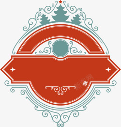 矢量圣诞节勋章红色圣诞节标志高清图片