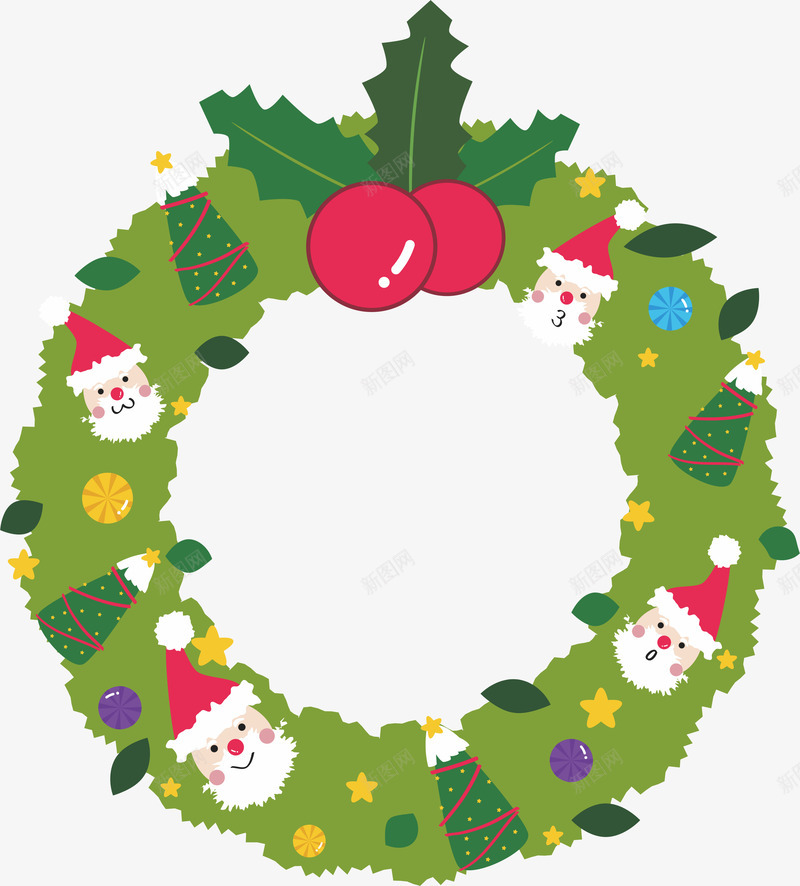 圣诞节花环绿色礼物麋鹿圣诞老人cdr免抠素材_新图网 https://ixintu.com 圣诞老人 圣诞节 点缀 礼物 绿色 花环 装饰 铃铛 麋鹿