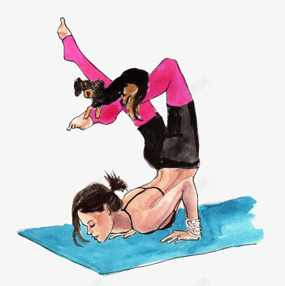 瑜伽png免抠素材_新图网 https://ixintu.com 修身养心 健身 坐瑜伽的女生 手绘瑜伽 水彩女生