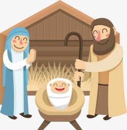 草棚诞生草棚诞生的耶稣矢量图高清图片
