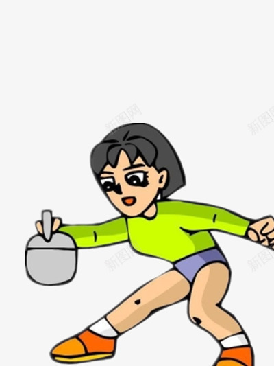 彩色的卡通的打球png免抠素材_新图网 https://ixintu.com 乒乓球 女生 素材 运动