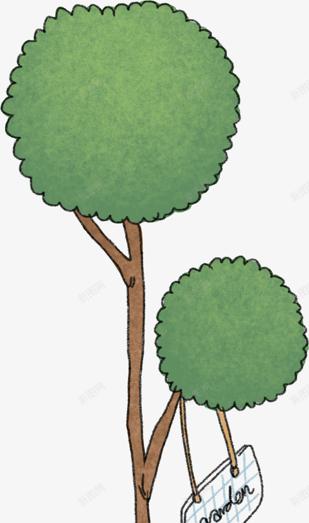 手绘创意合成绿色的大树png免抠素材_新图网 https://ixintu.com 创意 合成 大树 绿色