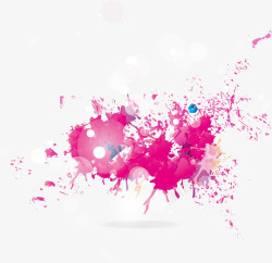 粉色水彩涂鸦素材