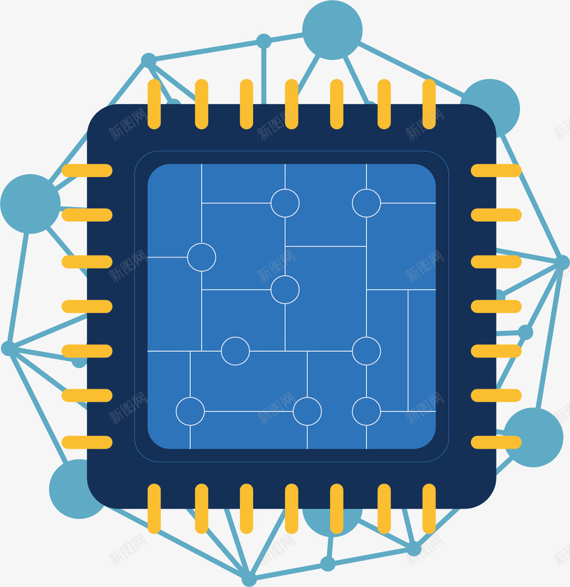 人工智能科技芯片矢量图ai免抠素材_新图网 https://ixintu.com AI技术 人工智能 矢量png 科技感 科技芯片 芯片 矢量图