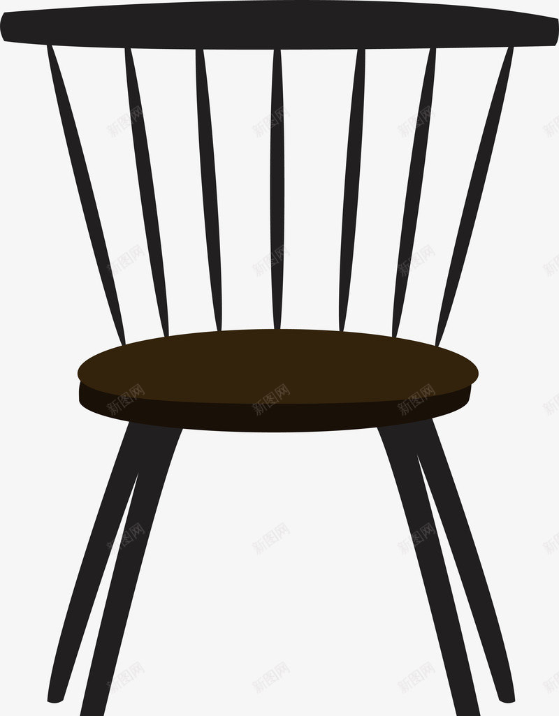 黑色卡通实木椅子png免抠素材_新图网 https://ixintu.com 办公桌子 卡通桌子 实木椅子 木桌子 桌子矢量 欧式桌子 简约桌子
