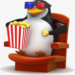 企鹅观众看电影的企鹅观众高清图片