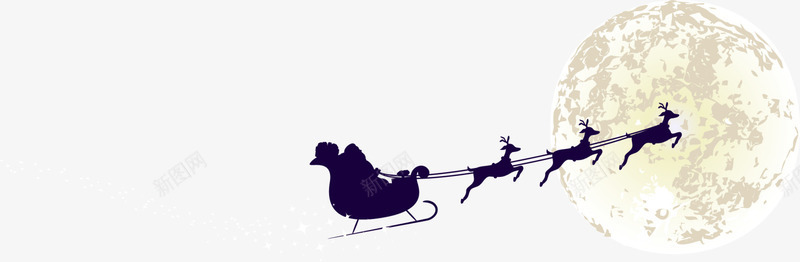 月亮与圣诞老人png免抠素材_新图网 https://ixintu.com Christma Christmas Merry 圣诞快乐 圣诞老人 圣诞节 月亮 装饰图案 麋鹿拉车