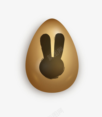 复活节金色兔子彩蛋图标图标