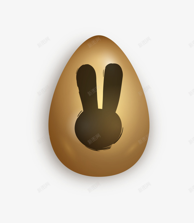 复活节金色兔子彩蛋图标png_新图网 https://ixintu.com 兔子图标 兔子头像 兔子彩蛋 复活节 节日彩蛋 金色彩蛋