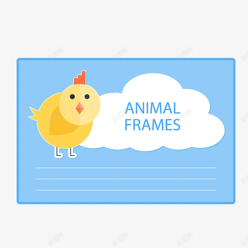 卡通可爱的小鸡留言板矢量图ai免抠素材_新图网 https://ixintu.com 便签 几何形 动物 小动物留言板 小鸡 标签 留言板 矢量图 纸条 蓝色