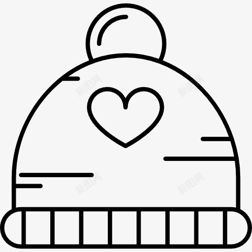 冬季帽子与心脏图标png_新图网 https://ixintu.com 冬季 婴儿衣服 帽子 心 时尚 母亲