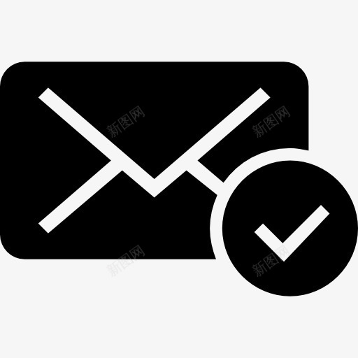 新的电子邮件验证暗界面符号图标png_新图网 https://ixintu.com 信封 山楂填 接口 文档验证 标志 符号 背面 邮件 黑色