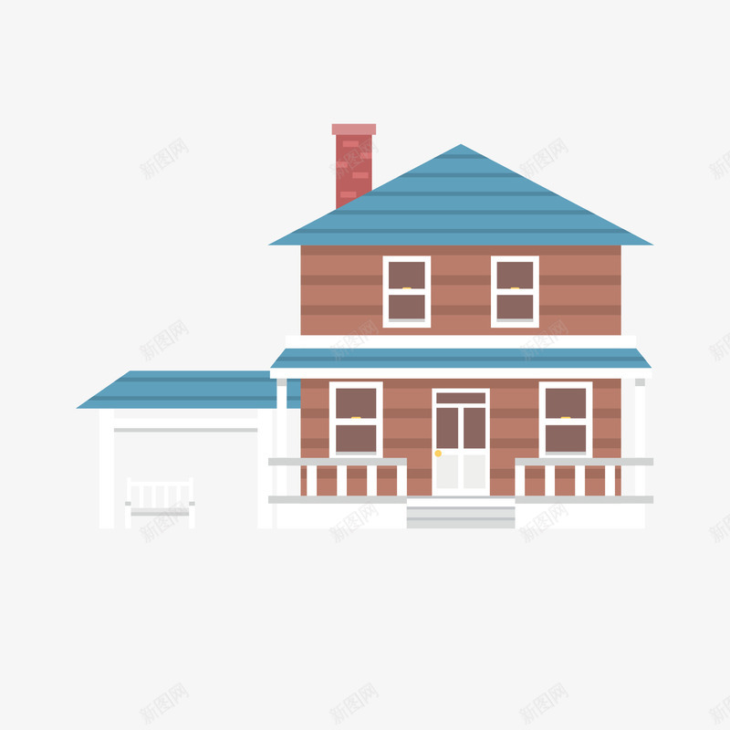 楼房欧式建筑图标png_新图网 https://ixintu.com 丹麦建筑 可爱风 图标 平面 建筑 彩色 房子 手绘 楼房