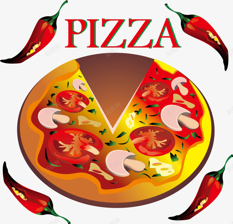 披萨辣椒png免抠素材_新图网 https://ixintu.com pizza 卡通披萨 披萨 美食 辣椒 食物