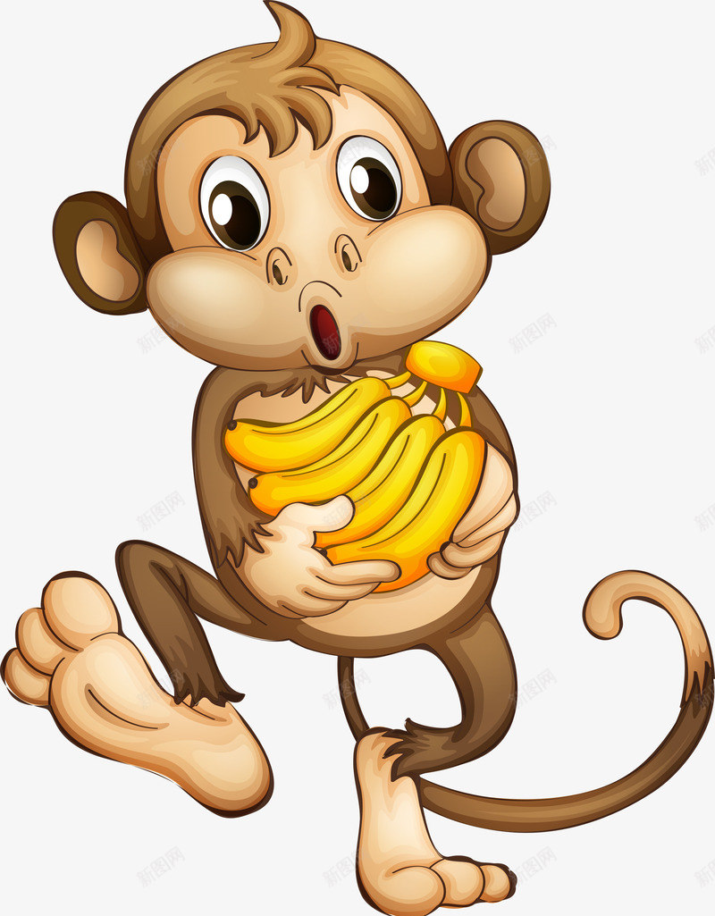 卡通小猴子png免抠素材_新图网 https://ixintu.com monkey 动物 动物园 卡通 小动物 水彩 猴子