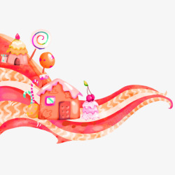 漂浮的糖果儿童节快乐童年彩虹屋高清图片