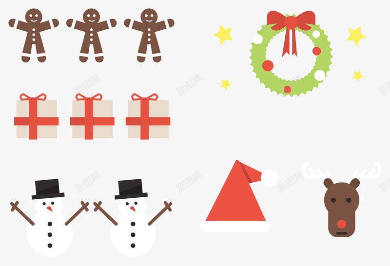 可爱圣诞图标png_新图网 https://ixintu.com 可爱 可爱图标 可爱圣诞 图标 圣诞 圣诞帽 圣诞礼物 圣诞门环 圣诞雪人 圣诞麋鹿 姜饼