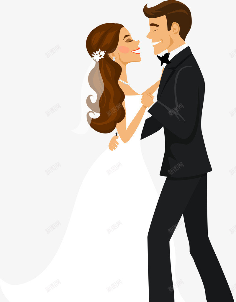 甜蜜幸福对视的卡通人物png免抠素材_新图网 https://ixintu.com 卡通人物 夫妻对视 婚礼 幸福 甜蜜 矢量图案 结婚