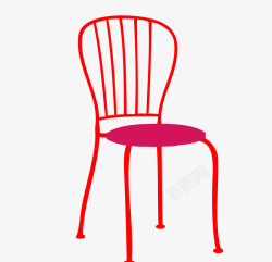 红色的时尚卡通椅子素材
