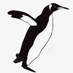 奔走的企鹅手绘奔走的企鹅元素矢量图高清图片