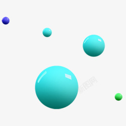 高光圆球蓝色渐变光泽圆球元素高清图片