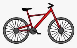 灰色自行车酷炫自行车简笔画高清图片