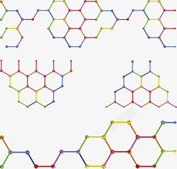 六边形拼接背景彩色科技蜂窝矢量图高清图片