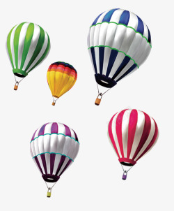 漂浮降落伞热气球彩色高清图片
