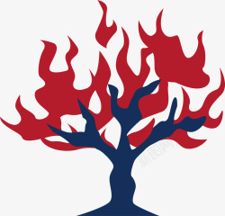 火与树红色黑色树创意的火树矢量图高清图片