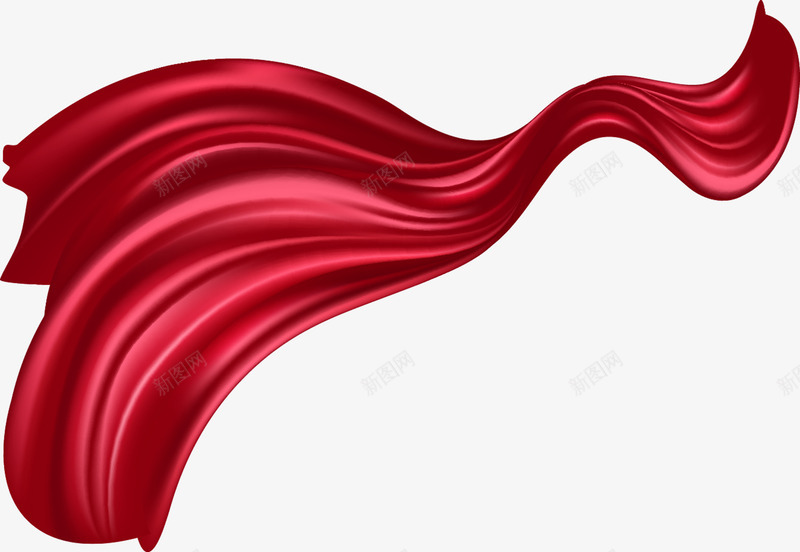 红色绸带png免抠素材_新图网 https://ixintu.com 卡通 手绘 漂浮 红色 绸带 装饰