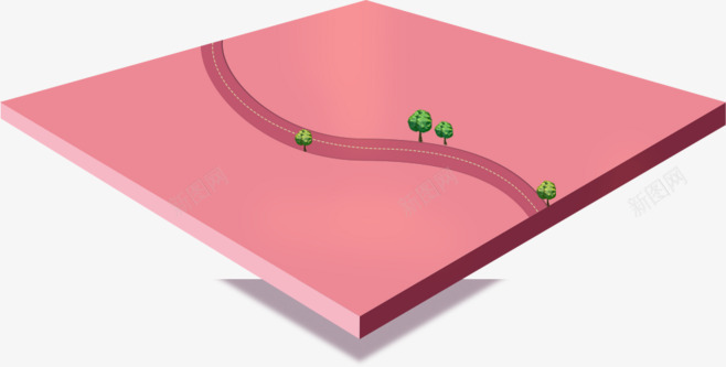 飘浮木板png免抠素材_新图网 https://ixintu.com 树木 粉色 阴影