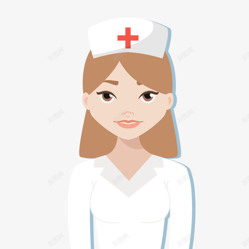 护士png免抠素材_新图网 https://ixintu.com 女护士 白色护士服 长发女生