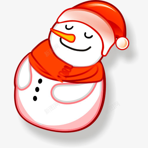 红色雪人卡通图标png_新图网 https://ixintu.com 卡通 图标 红色 雪人