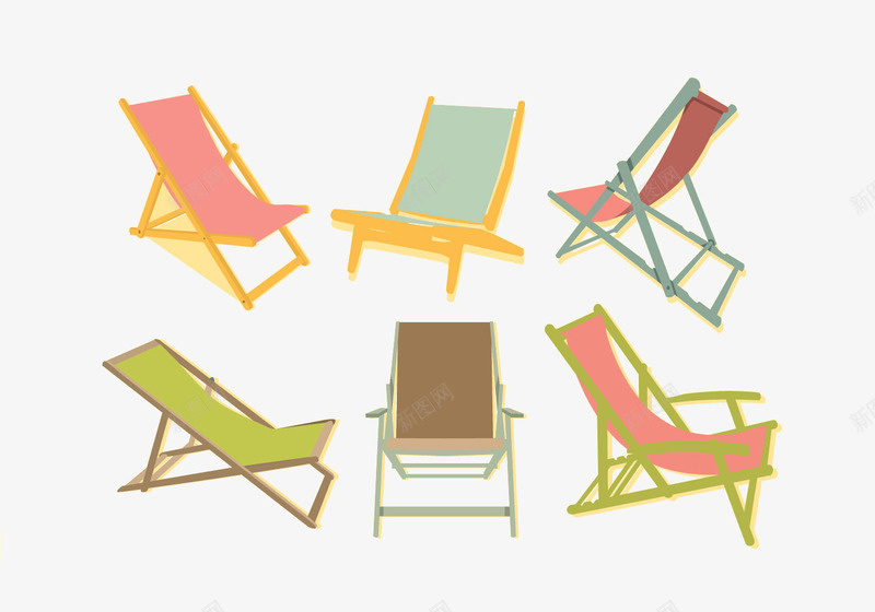 小清新乘凉椅子图标psd_新图网 https://ixintu.com 合集 图标 度假 彩色