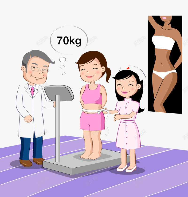称体重的女孩png免抠素材_新图网 https://ixintu.com 体重 医生 卡通 女孩 女生 微笑 手绘 护士 水彩 量体重