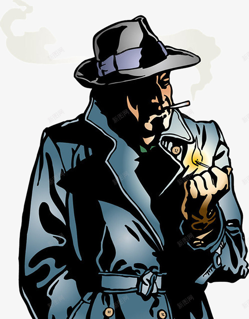 卡通抽烟的男人png免抠素材_新图网 https://ixintu.com 卡通的 手绘的 抽烟的 抽烟的男人 男人 装饰 酷帅的 黑色的