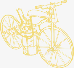 手绘复古挂桶蒸汽朋克自行车矢量图素材