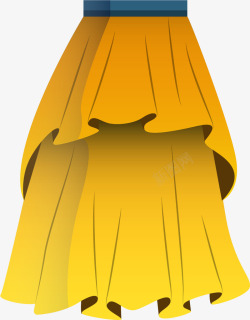 黄色立体多层百褶裙素材