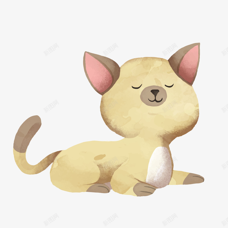 可爱的卡通小猫咪png免抠素材_新图网 https://ixintu.com 动物 可爱的 喵喵 小猫咪 尾巴 手绘图 胡须